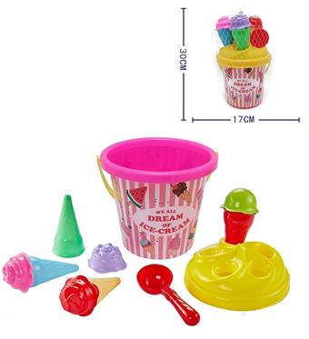 Beach Toys -11 Piece Ice Cream Bucket Set   ITEM NO.： W001390