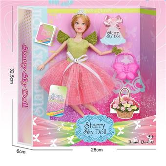 11.5-inch 11 joint pink green series - paired with small wings - plastic bag - crown   ITEM NO.： W002227