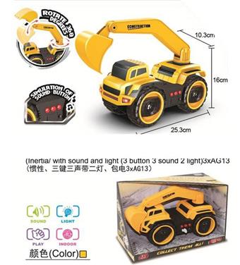 Medium size inertia mud truck with excavator (with light and sound)   ITEM NO.： W001544