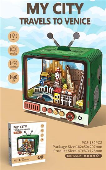 Wooden TV Building Puzzles 139PCS   ITEM NO.： W001128