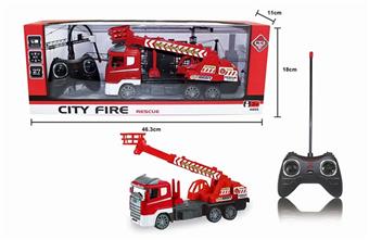(including electricity) Four way remote control crane fire truck   ITEM NO.： W000768