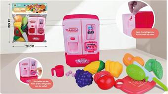 Mini refrigerator 21 Piece Set (fruit and vegetable cutting theme)   ITEM NO.： W000525