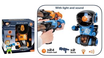 Robot shooting soft bullet gun╲2 guns╲24 balls   ITEM NO.： W002442