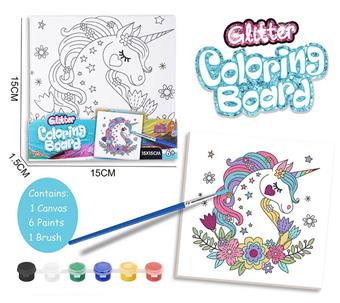 DIY Coloring Board Set - Unicorn (15X15CM)   ITEM NO.： W000469