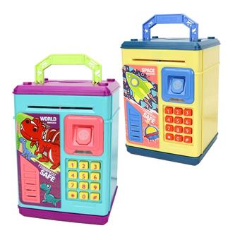 Children's intelligent fingerprint ATM password safe, puzzle handheld piggy bank, early education toy   ITEM NO.： W000332