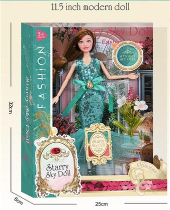 11.5-inch 11 joint modern and fashionable princess - paired with hair clips 2pcs - simulated bouquet   ITEM NO.： W002232