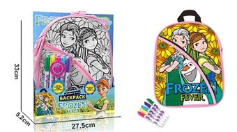 Ice and Snow Lucky DIY Colored Watercolor Backpack (5-color washable water pen)   ITEM NO.： W001899