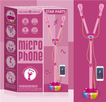 Girl dual microphone (light and sound)   ITEM NO.： W000855