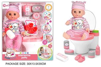 14 inch vinyl 12 tone doll sound and light toilet set   ITEM NO.： W002371