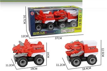 (GCC) Two large inertial dinosaur fire trucks   ITEM NO.： W001465