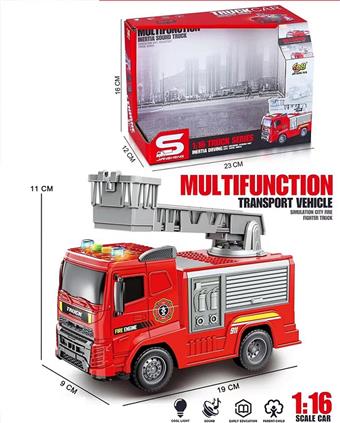 1:20 FRICTION FIRE TRUCK (WITH LIGHT SOUND)   ITEM NO.： W001871