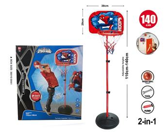 140 HIGH, 38 LONG, 2-IN-1 SPIDER MAN BASKETBALL RACK AND BASKETBALL BOARD   ITEM NO.： W001097