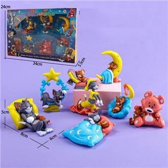 PVC Large Sleepy Cat and Mouse 8-piece Set   ITEM NO.： W002468