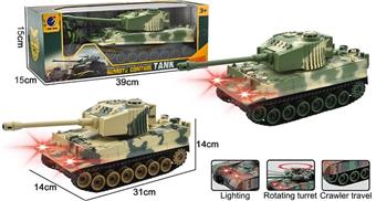 1: 24/7 remote control Tiger tracked tank with electric package, equipped with lights/sound/manual tower rotation, 2 colors, 27MHz   ITEM NO.： W001922