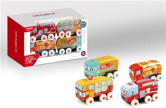 (GCC) Baby cartoon cloth car (four six wheel cars) Children's enlightenment Early education toys Mother baby toys Baby pacify toys Creative toy cars   ITEM NO.： W001773
