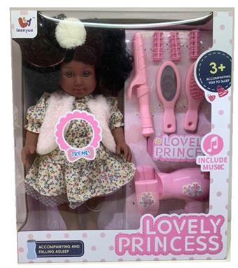 14 INCH STRAIGHT LEG COTTON BODY SINGING BLACK GIRL HAIR DRESSING SUIT   ITEM NO.： W002424