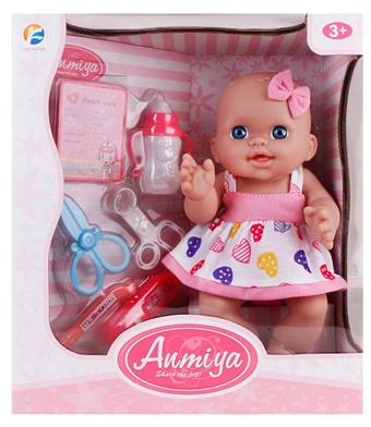 25cm doll with bike   ITEM NO.： W001163