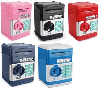Classic style at the entrance - Mini safe, cartoon ATM, electric password storage, automatic coin rolling machine, coin piggy bank, simulation puzzle toy   ITEM NO.： W000337