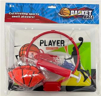 Transparent simulation basketball board (equipped with 1 10cm basketball, 1 pump, 1 basketball net, and 2 hooks)   ITEM NO.： W001181