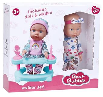12 inch blow molded doll+walker   ITEM NO.： W001586