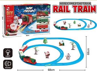 Christmas Electric Light Music Rail Car   ITEM NO.： W000745