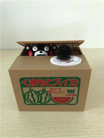 Cartoon Bear Ben Bear Savings Bank New Cartoon Money Stealing Cat Electric Music Savings Bank Puzzle Toy   ITEM NO.： W000356