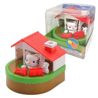 Coin piggy bank cat scratching mouse train electric music coin children's piggy bank fun enlightenment toy   ITEM NO.： W000346