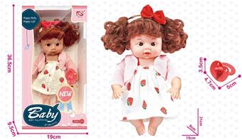 11 INCH BLOW BOTTLE BODY ENAMEL HEAD DOLL DOLL   ITEM NO.： W001172