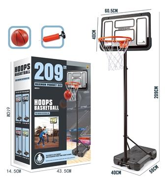 209 high and 60 long transparent blowing bottle white board with square base basketball stand (reinforced version)   ITEM NO.： W001099