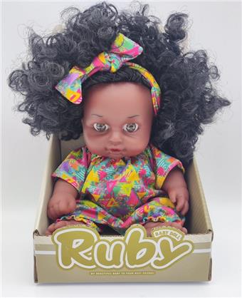 10 inch fully enamel 12 tone black doll   ITEM NO.： W001966