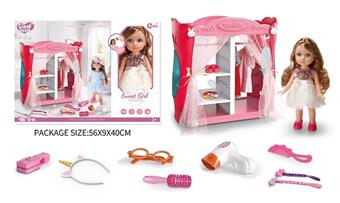 12 inch fashionable and beautiful girl's dressing room set   ITEM NO.： W002374