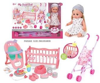 14 inch vinyl doll three in one set (12 sounds)   ITEM NO.： W002373