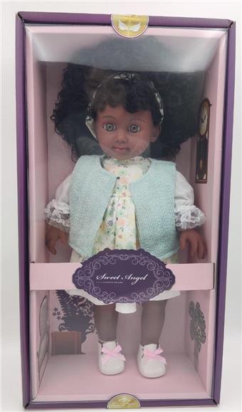 14 inch straight footed cotton bodied black girl   ITEM NO.： W001980