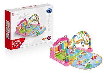 (GCC) Pedal piano fitness stand (light music) (powder) Children's enlightenment Early education toys Mother baby toys Baby pacify toys Creative toys Multi functional pedal piano   ITEM NO.： W001785