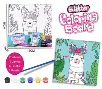 DIY Coloring Board Set - Alpaca (15X15CM)   ITEM NO.： W000466