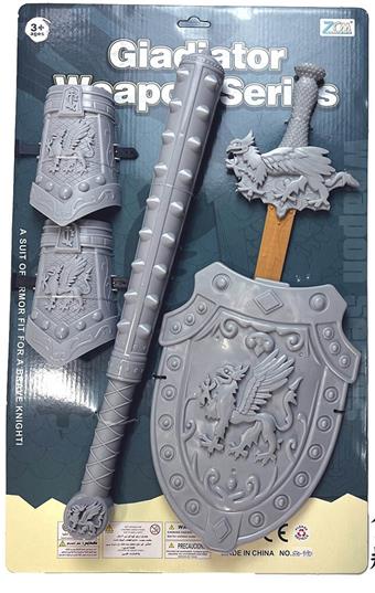 Silver Weapon Sword (Sword+Shield+Double Bracelets+Wolf Fang Stick)   ITEM NO.： W001290