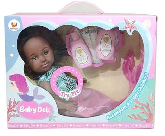 12 INCH 12 SOUND MERMAID FEMALE BLACK DOLL ACCESSORIES   ITEM NO.： W002416