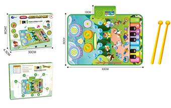 Children's music piano jazz drum animal sound three in one game blanket   ITEM NO.： W001201