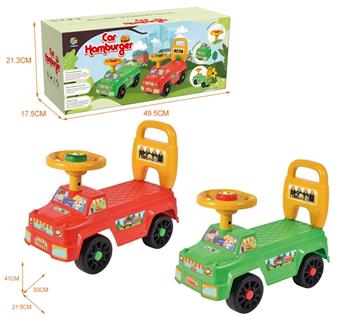 (GCC) CARTOON STROLLER (HAMBURG CAR) (BB WHISTLE STEERING WHEEL WITH BACKREST)   ITEM NO.： W002148