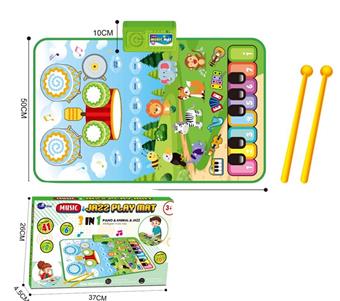 Children's music piano jazz drum animal sound three in one game blanket   ITEM NO.： W001200