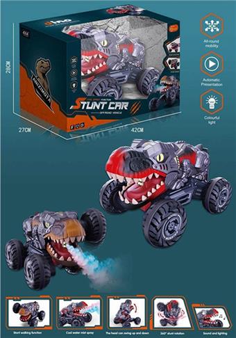 2.4G stunt dinosaur remote control car (spray lights) 2 color mixed (package electricity)   ITEM NO.： W000105