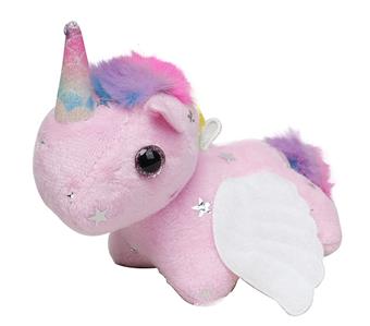 Plush pull tail wagging animal - winged unicorn with BB sound   ITEM NO.： W011133
