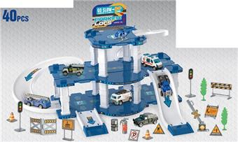 Children's Police Rail Alloy Parking Lot   ITEM NO.： W008635