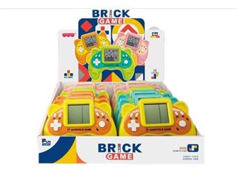 Cat Tetris game console puzzle, mini, small controller, handheld game console children's puzzle decompression electronic classic nostalgic convenient childhood toy (pink, green, yellow mixed color)   ITEM NO.： W005538
