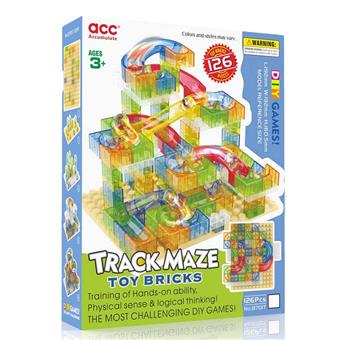 DIY puzzle track maze ball building blocks 126PCS (with 1 large base plate included as standard in the box)   ITEM NO.： W004868