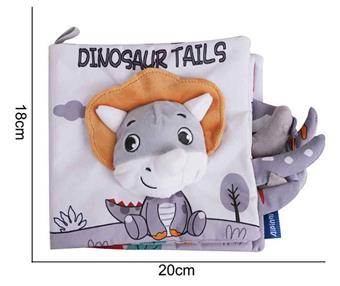 Plush toy tail cloth book gray dinosaur   ITEM NO.： W011338