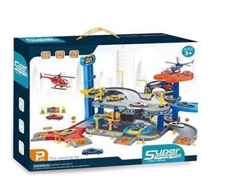 Track parking lot equipped with 1 alloy airplane and 2 alloy cars   ITEM NO.： W018034