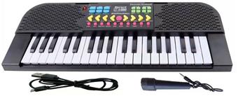 37 key single speaker electronic keyboard black with microphone   ITEM NO.： W017591