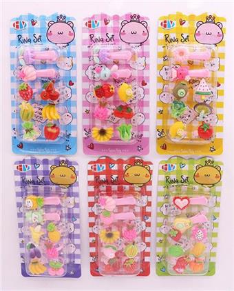 Playhouse Children's Ring Hair Clip Jewelry Set   ITEM NO.： W017454