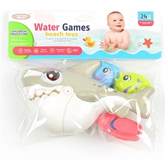 Bathroom Shark Play Set of 4   ITEM NO.： W012827